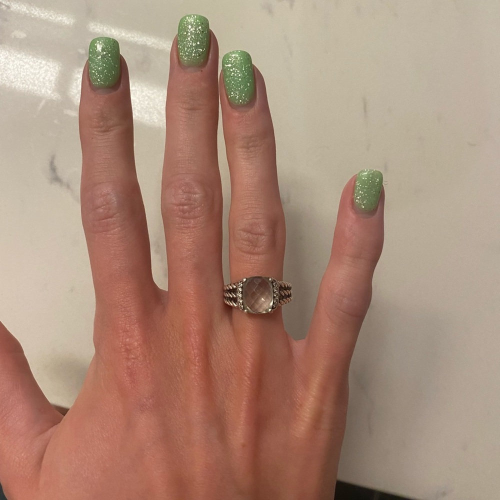 David yurman ring prasiolite with diamonds